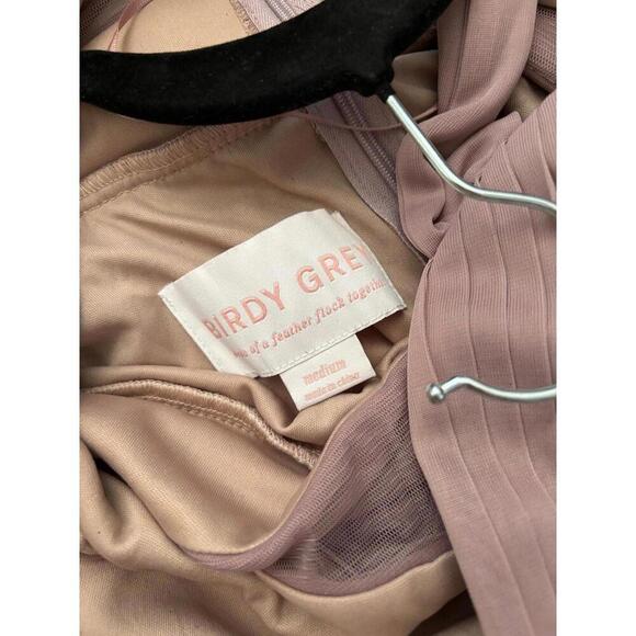 Birdie Grey Mauve Dress Sheer Cutouts Bridesmaid Evening Gown medium full length - Picture 10 of 14